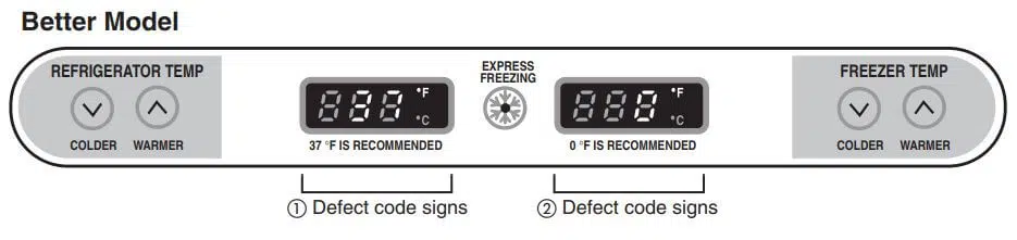 LG Refrigerator Control Panel