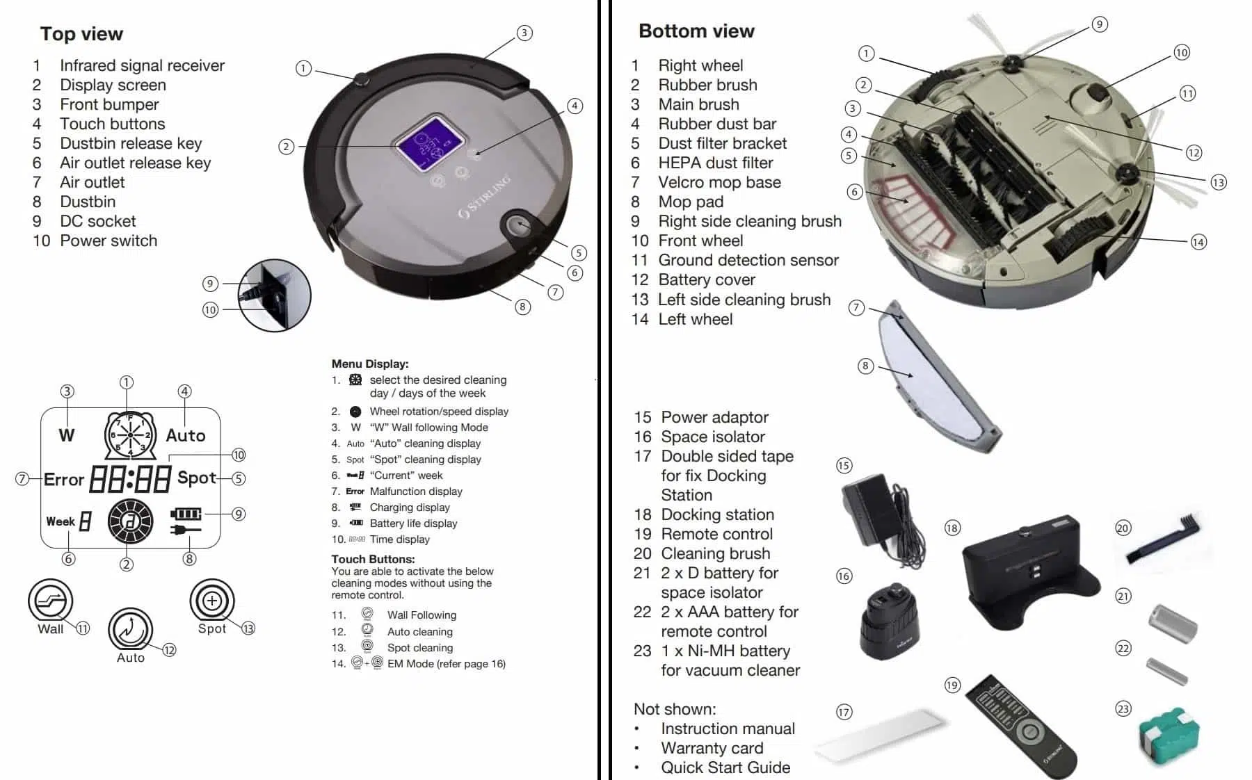 Stirling Robot Vacuum Cleaner Parts