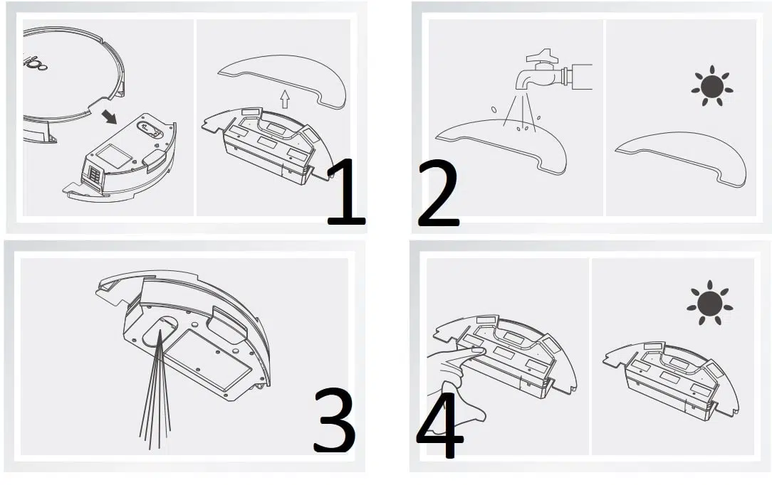 Cleaning of water tank components