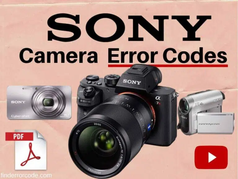 Sony Camera Error Codes