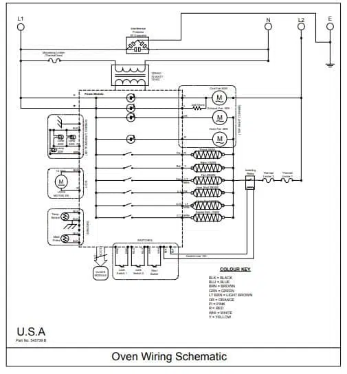 Fisher and Paykel Single Oven USA Wiring Schematic