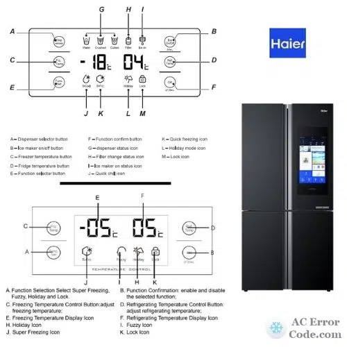 Haier Refrigerator Digital Display and Function
