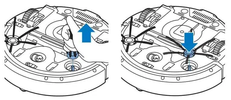 Replacing the side brushes