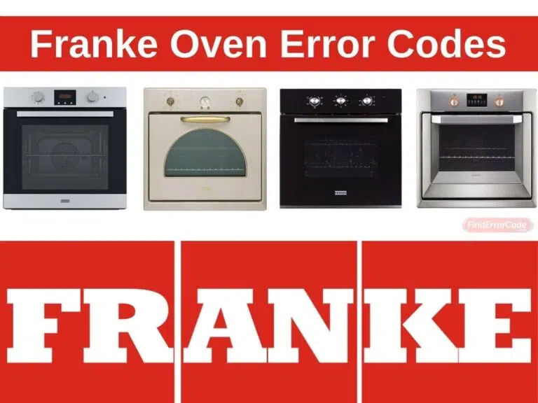 Franke Oven Error Codes and Troubleshooting