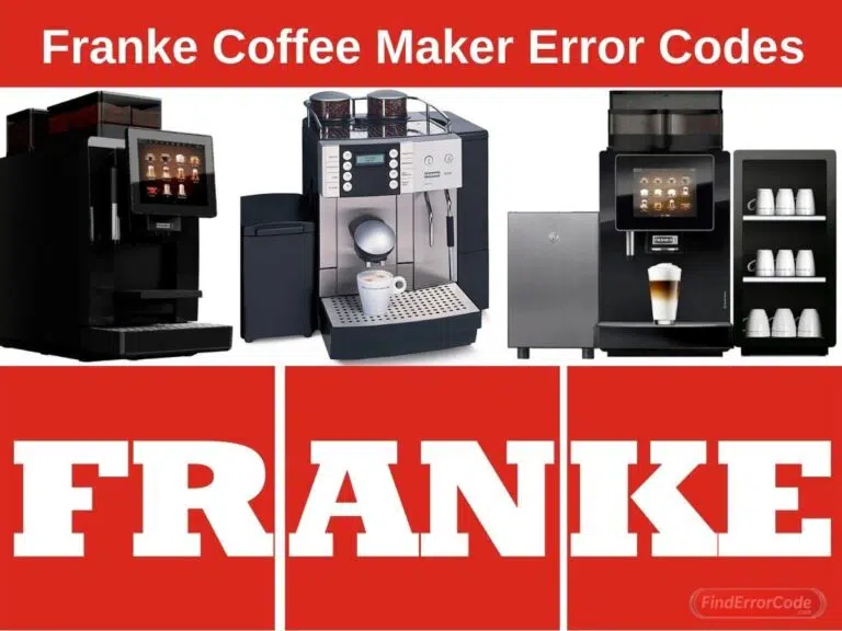 Franke Coffee Maker Error Codes